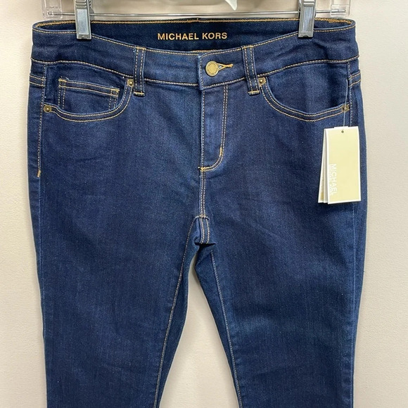 NWT Michael Michael Kors Skinny Denim Jeans Overdyed Indigo 2 - Picture 2 of 16